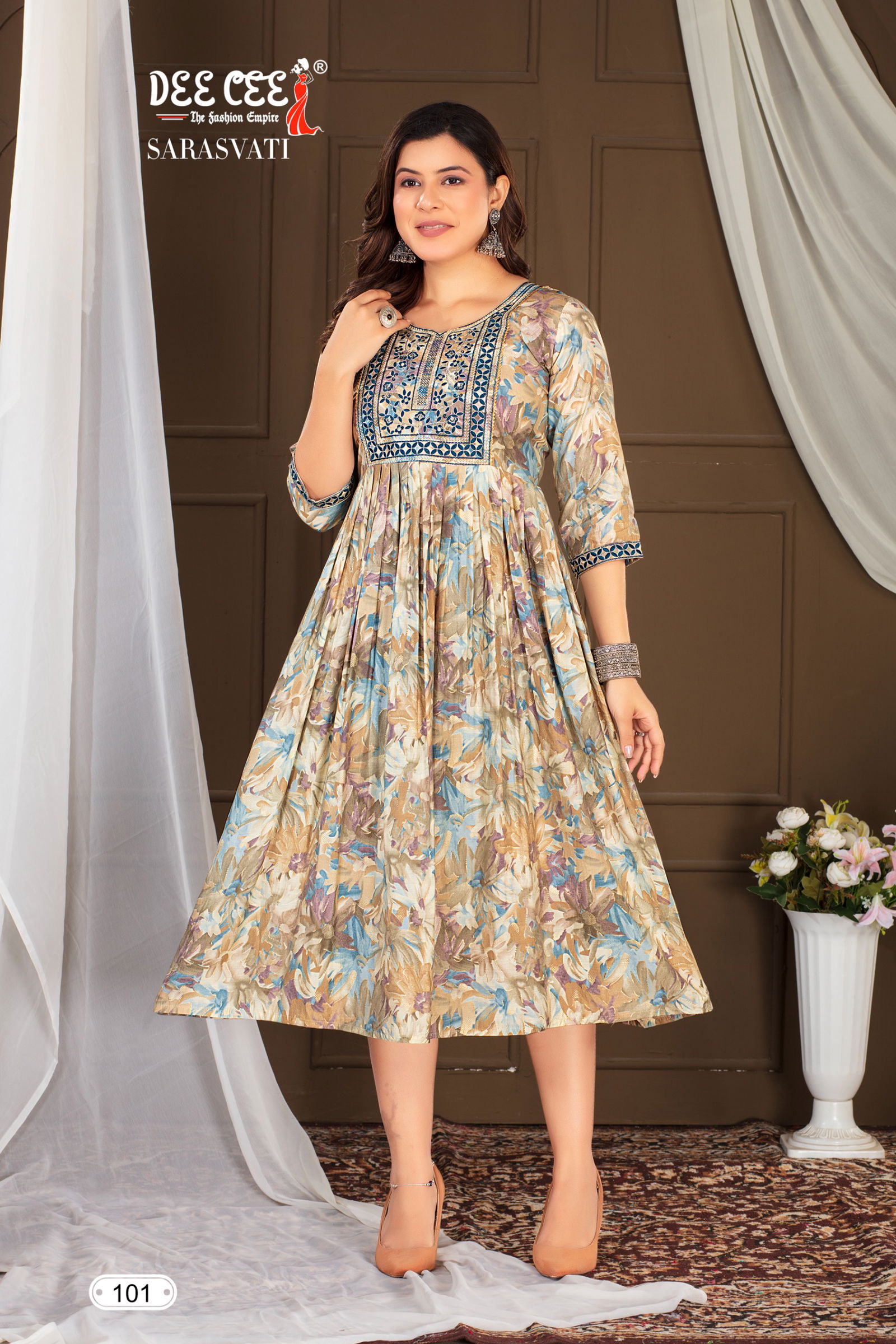 Saraswati By Deecee Modal Printed Embroidery Kurtis Wholesale Price In Surat